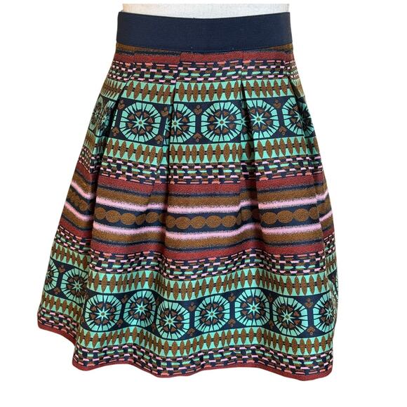 Nomad by Morgan Carper Teal Boho Fit & Flare Casual Skirt Size 6 - Picture 1 of 4